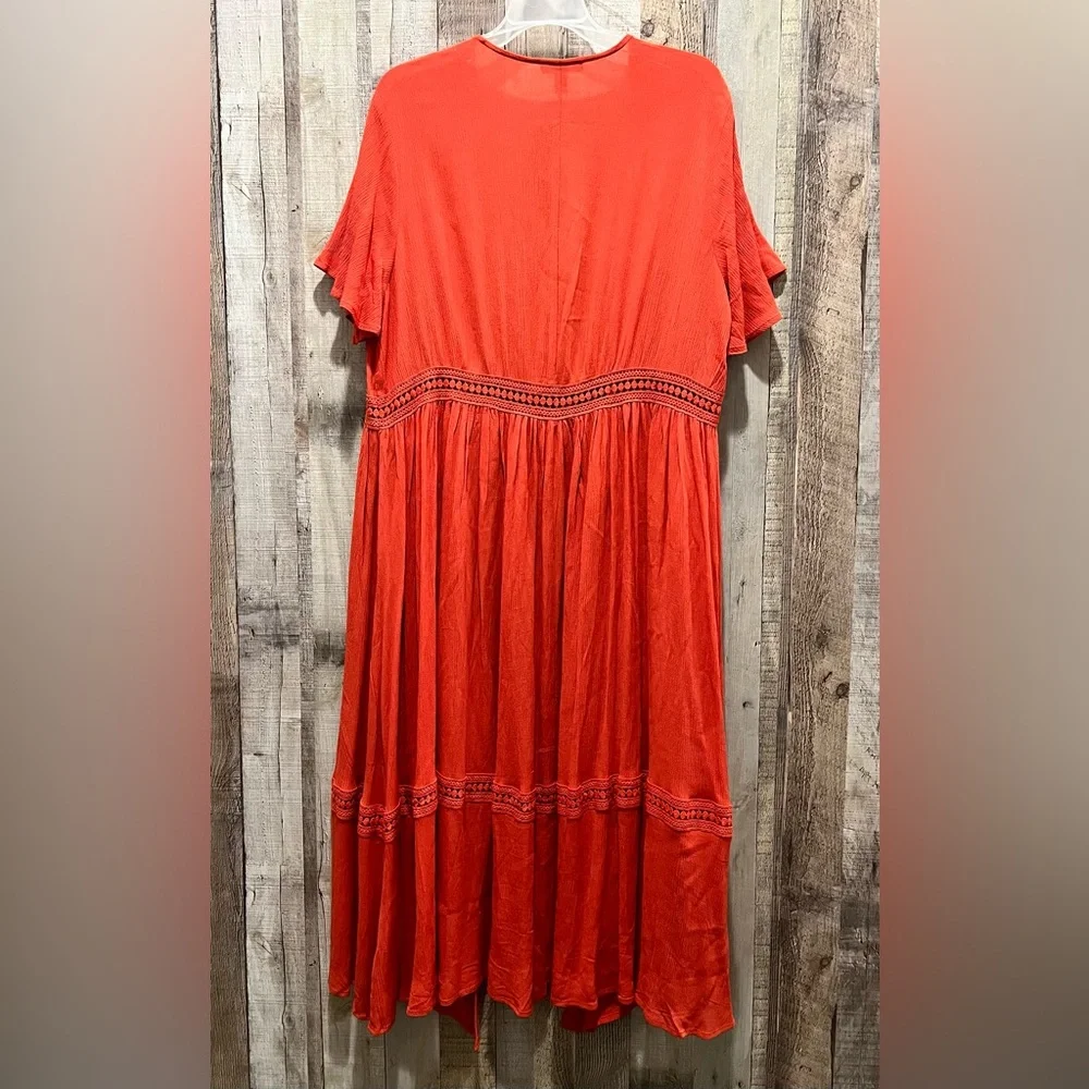 NWT Torrid Orange Gauze Duster Kimono Size 0 - Picture 3 of 7